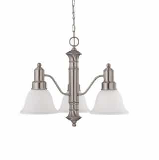 60W 22.5 in. Gotham Chandelier, Frosted White, Brushed Nickel
