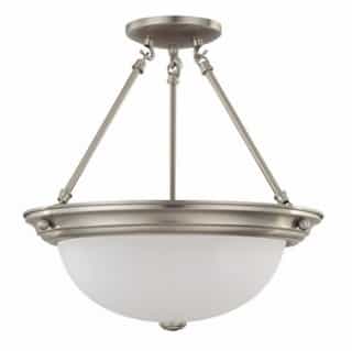 Nuvo 13W Fluorescent 15.25" Semi-Flush Mount Ceiling Light, Brushed Nickel