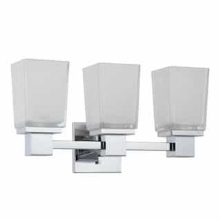 Nuvo 100W Parker 3-Light Wall Mounted Vanity Light, Polished Chrome