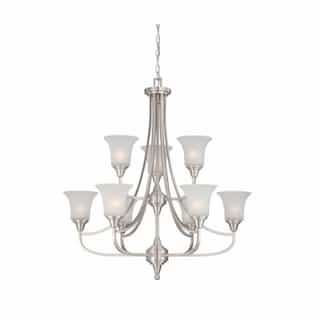 Nuvo Surrey Chandelier, Frosted Glass, Two Tier