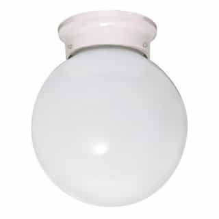 Nuvo 6" White Flush Mount Light Fixture, White Glass