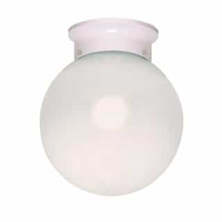 Nuvo 6" White Flush Mount Light Fixture, White Glass
