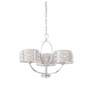 Nuvo Harlow Chandelier Light, Gray Fabric Shades