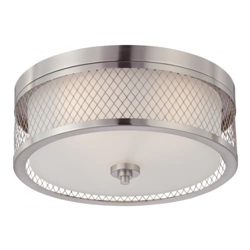 Nuvo 60W Flush Mount Dome Light Fixture, Brushed Nickel