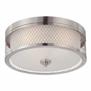 60W Flush Mount Dome Light Fixture, Brushed Nickel