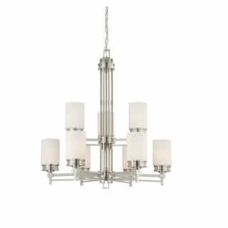 Nuvo Wright Chandelier Light, Satin White Glass