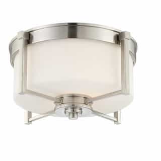 Wright Medium Flush Light Fixture, Satin White Glass