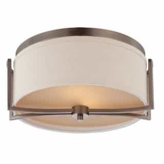 Nuvo 60W 2-Light Flush Mount Dome Light Fixture, Hazel Bronze