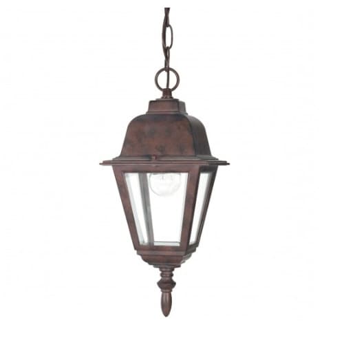Nuvo 10" Briton Hanging Lantern Light, Clear Glass, Old Bronze