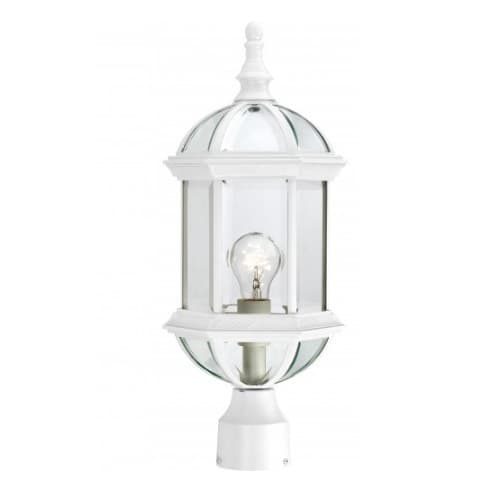 100W 19" 1-Light Outdoor Post Lantern, White