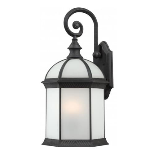 18W Fluorescent 16" Outdoor Wall Sconce, Textured Black