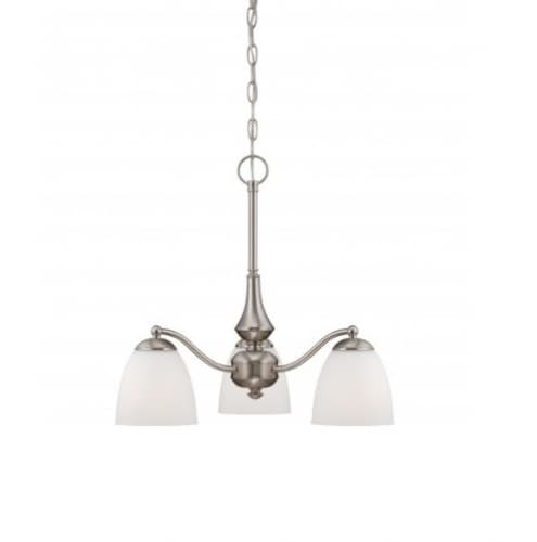 Nuvo 60W Patton Chandelier Light, Arms Down, Brushed Nickel