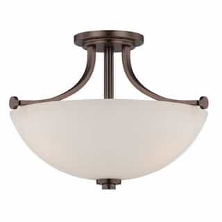 60W 3-Light Semi-Flush Mount Ceiling Light, 120V, Hazel Bronze