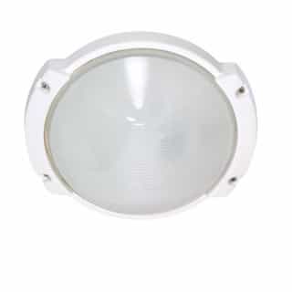 11in Outdoor Light, Oblong Round, White