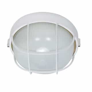 Nuvo 10-in Bulk Head Fixture, Round Cage, White