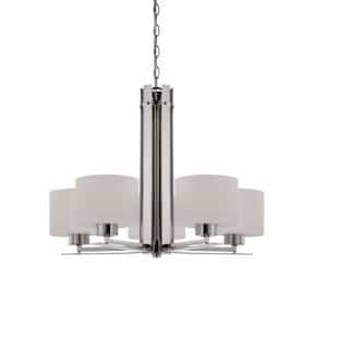 Nuvo Parallel Chandelier Light, 5-Light, Polished Nickel