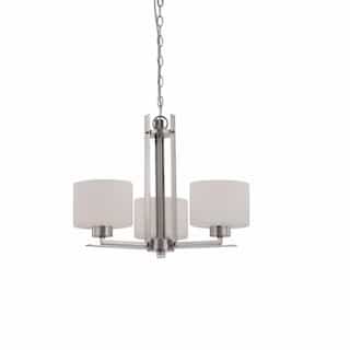 Nuvo Parallel Chandelier Light, 3-Light, Polished Nickel