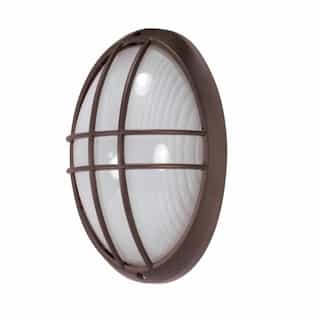 13in Bulk Head Light, Large Oval Cage, Architectural Bronze