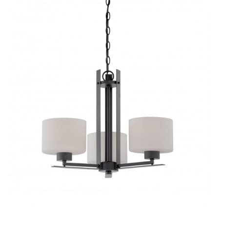 Nuvo Parallel Chandelier Light, 3-Light, Aged Bronze