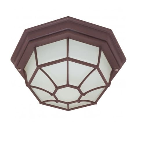 Nuvo 12in Outdoor Flush Mount Light, Spider Cage, Old Bronze