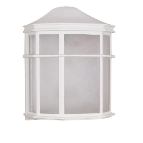 Nuvo 10in Outdoor Wall Lantern, Cage, White
