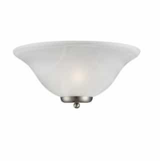 Nuvo 60W Ballerina Wall Sconce Light, Alabaster Glass, Brushed Nickel