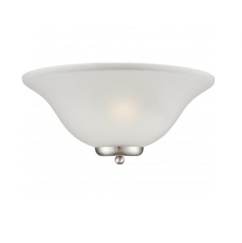 Nuvo 60W Ballerina Wall Sconce Light, Frosted Glass, Brushed Nickel