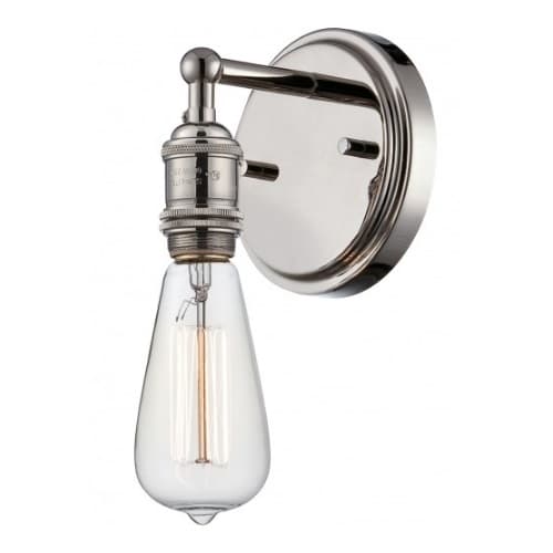 100W Vintage Wall Sconce, Polished Nickel