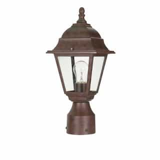 14" Briton Post Lantern Light, Clear Glass, Old Bronze