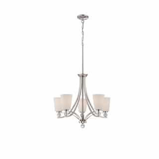 Nuvo Connie Chandelier Light, Satin White Glass