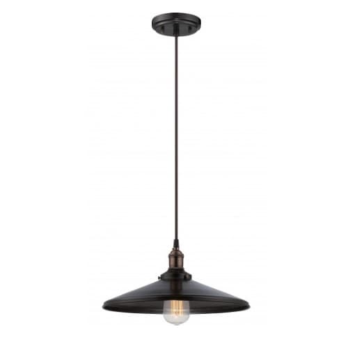 Nuvo 100W Vintage 6.5" Pendant Light Fixture w/ Matching Shade, Rustic Bronze