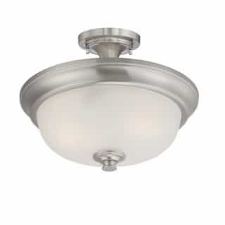 60W Elizabeth Semi-Flush Light, 2-Light, Brushed Nickel