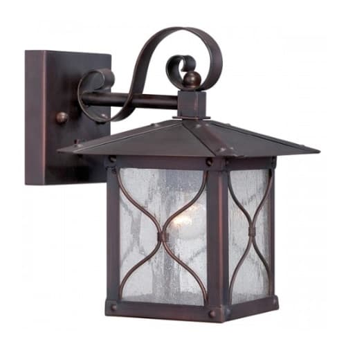 Nuvo Vega 6.5" Outdoor Wall Light Fixture, Classic Bronze, Clear Seed Glass