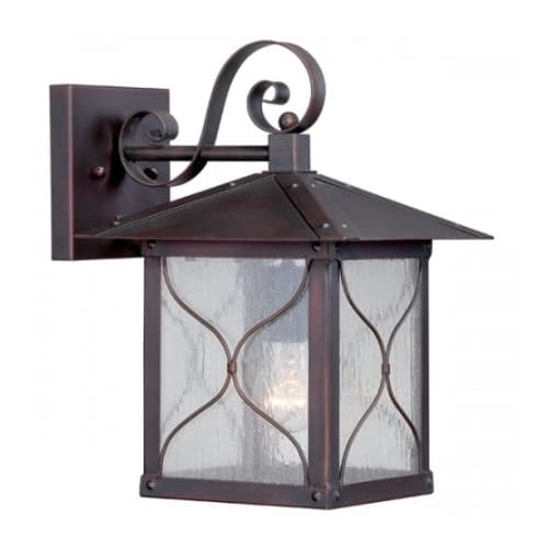 Nuvo Vega 9" Outdoor Wall Light Fixture, Classic Bronze, Clear Seed Glass