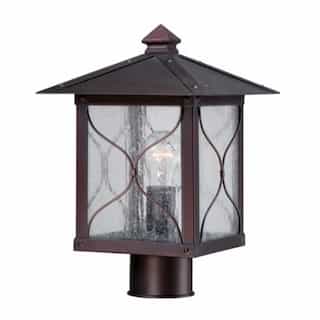 Nuvo Vega Outdoor Post Light Fixture, Classic Bronze, Clear Seed Glass