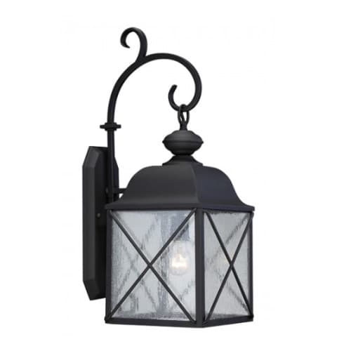 Nuvo Wingate 8" Outdoor Wall Light fixture, Texured Black, Clear Seed Glass