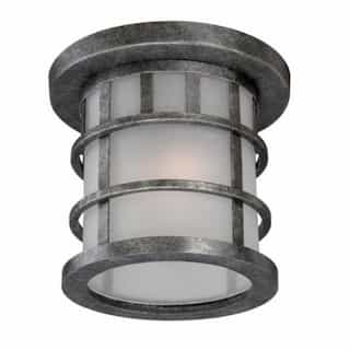 Nuvo Manor Outdoor LED Flush Light Fixture, Frosted Seed Glass
