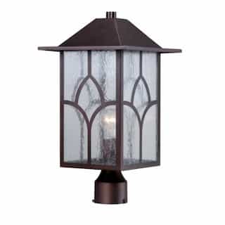Stanton Post Light Fixture, Clear Seed Glass