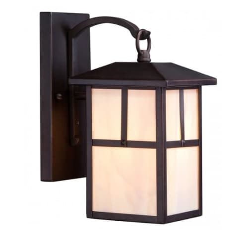 Nuvo Tanner 6" Outdoor Wall Light Fixture, Honey Stained Glass