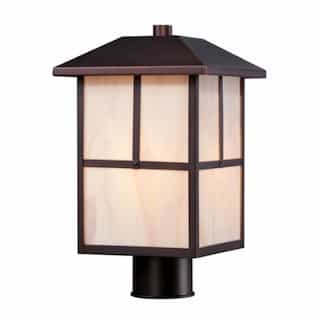 Tanner Outdoor Post Light Fixture, Honey Stained Glass