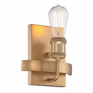 100W Wall Sconce Paxton Light Fixture, Natural Brass
