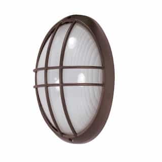 13in Bulk Head Light w/ GU24 Bulb, Large Oval Cage, Architectural Bronze