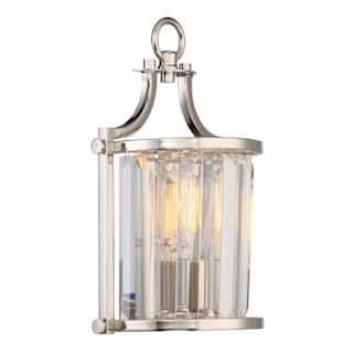 Nuvo Krys Crystal Wall Sconce, Polished Nickel