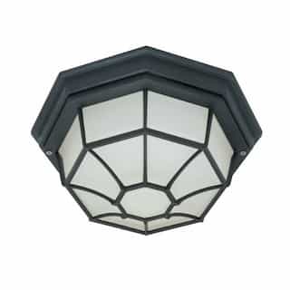 Nuvo 12in Outdoor Flush Mount w/ GU24 Bulb, Spider Cage, Textured Black