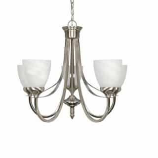 Nuvo 60W 24 in. Triumph Chandelier, Alabaster Glass, Brushed Nickel