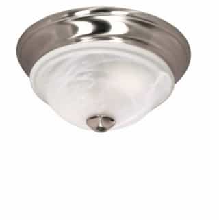 Nuvo 60W 11 in. Triumph Flush Mount, Alabaster Glass, Brushed Nickel