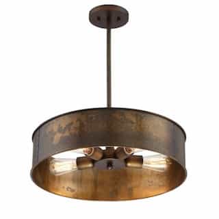 240W, Kettle Pendant Light, Vintage Lamp, Weathered Brass Finish