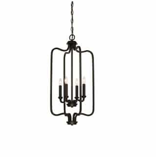 Nuvo 240W Willow Pendant Light, Caged, 4-Light, Forest Bronze