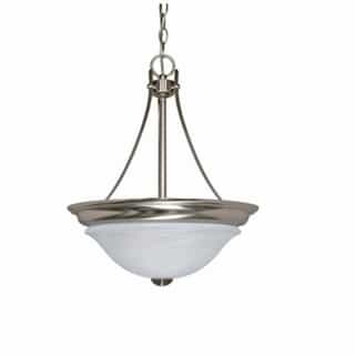 60W 15.5 in. Triumph Convertible Pendant, Alabaster Glass, Brushed Nickel