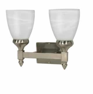 Nuvo 100W 13 in. Triumph Vanity Fixture, Alabaster Glass, Brushed Nickel